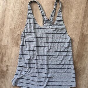 Gray LuLu Striped Women's Tank Top
